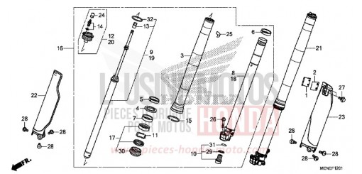 FOURCHETTE AVANT (F/G) CRF450RF de 2015